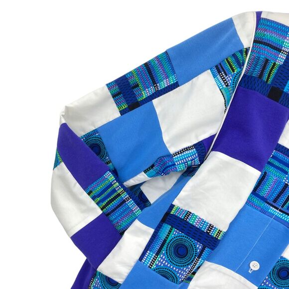 Vintage Marguerite Rubel Jacket Womens Small Blue White Patch Cotton GrandmaCore - Picture 13 of 16